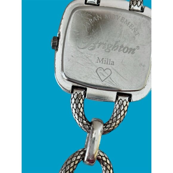 Brighton "Milla" Silver Tone Watch with Etched Links - Square Face -retail- $120 - Picture 5 of 5